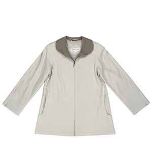 Jones New York Women’s Beige Long Shoulder Pad Coat Size Small